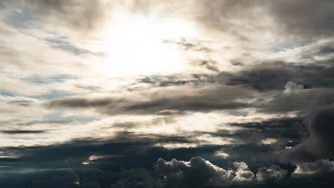 Backlight Clouds and Mist Atmospheric Transition Timelapse Stock Footage 320986169