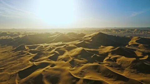 Backlight desert, sunset, desert aerial photography Stock Footage 329598807