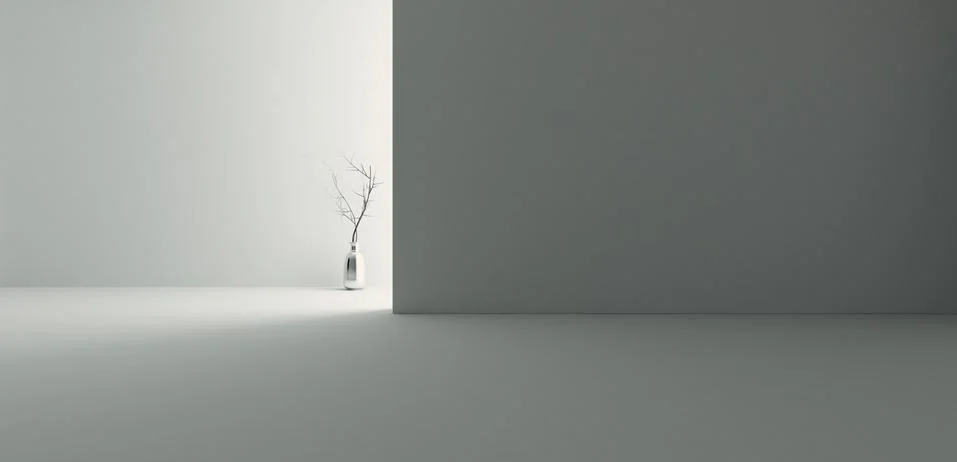 Backlight empty room with wall and floor realistic 3D rendering Stock Illustration