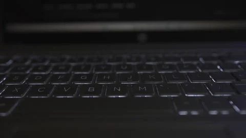 Backlight keyboard laptop view Stock Footage 290944317