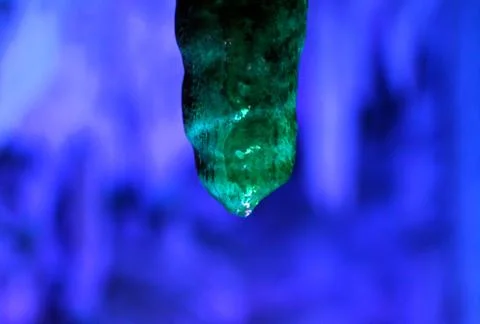 Backlight stalactites in the cave Stock Photos