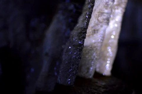 Backlight stalactites in the cave Stock Photos