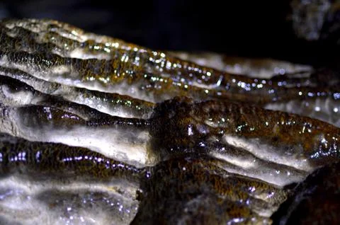 Backlight stalactites in the cave Stock Photos