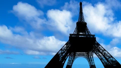 Backlight time-lapse of Tour Eiffel Stock Footage 99255056