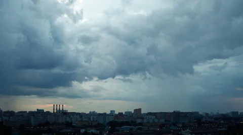 Backlight town storm Video stock 45673228