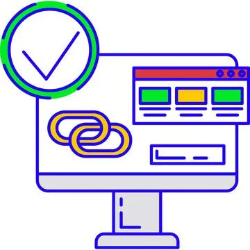 Backlink building icon vector seo web development Ilustración de archivo