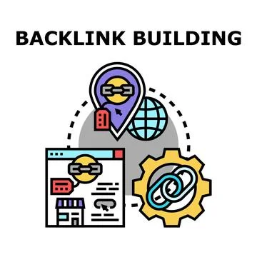 Backlink building process for search engine optimization Stock Illustration