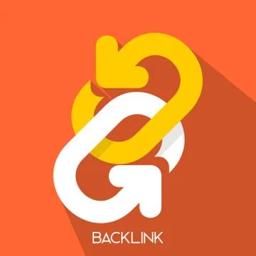 Backlink link buliding for search optimozation SEO concept icon Stock Illustration