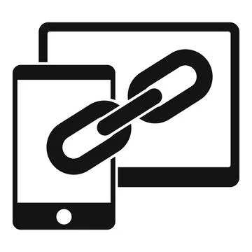 Backlink strategy phone tablet icon, simple style Illustrazione stock