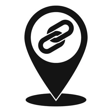 Backlink strategy pin map icon, simple style Stock Illustration