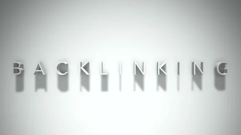 Backlinking 3D title animation with shadows on a white background Stock Footage 297004014