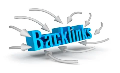 Backlinks 3d word concept over white Ilustração Stock