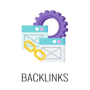 Backlinks icon. SEO optimization. Flat vector illustration イラスト素材