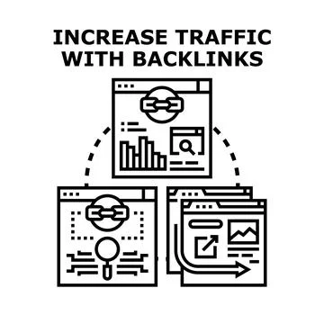 Backlinks increasing website traffic and seo strategy イラスト素材