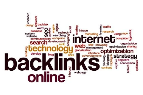Backlinks word cloud concept Stock Illustration