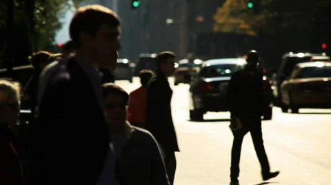 Backlit Anonymous Pedestrians Video stock 572838