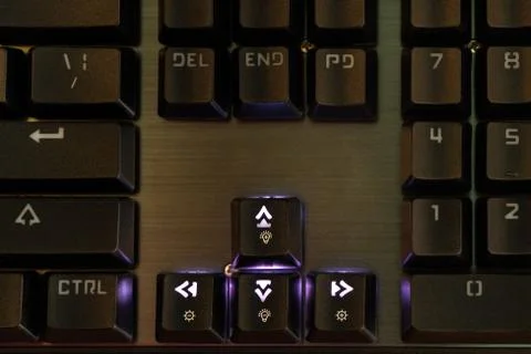Backlit arrow keys Stock Photos