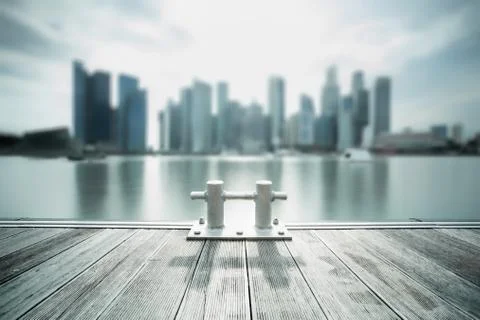 Backlit city skyline Stock Photos