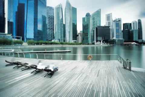 Backlit city skyline Stock Photos