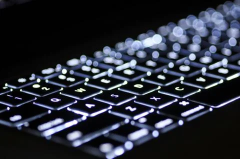 Backlit Computer Keyboard Stock Photos