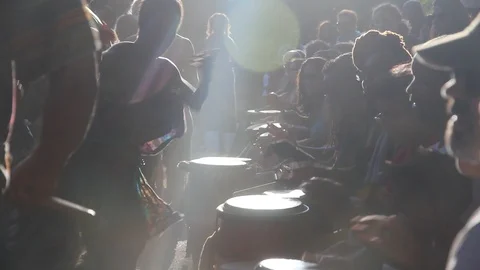 Backlit Drums Stockbeeldmateriaal 86033482