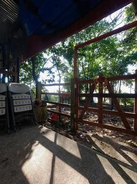 Backlit Farm Gate Stock Photos