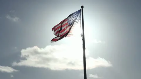 Backlit Flag Stock Footage 18128374