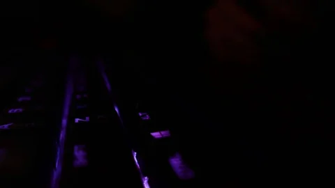 Backlit keyboard at home. Colored light. Mechanical keyboard. Working office. Video stock 129810484