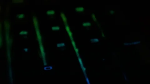 Backlit keyboard at home. Colored light. Mechanical keyboard. Working office. Stock Footage 129810494