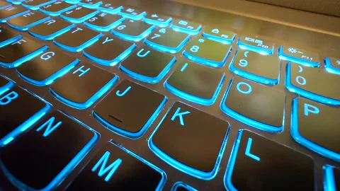 Backlit Laptop Computer Keyboard Stock Footage 229583279