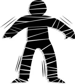 Backlit Mummy Walking Stock Illustration