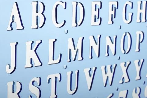 Backlit plastic alphabet stencil Stock Photos
