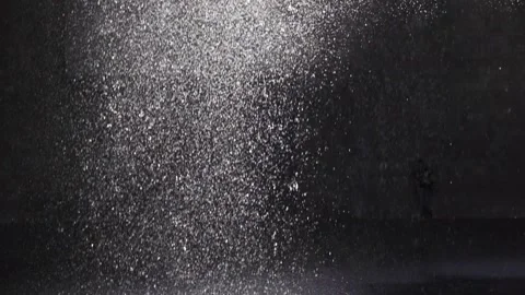 Backlit rain fall . slow motion heavy waterfall. Stock Footage 165321539