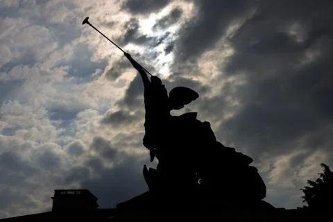 Backlit statue in monza Stock Photos