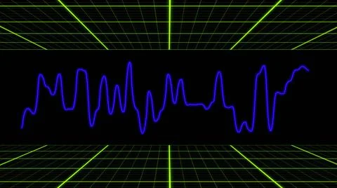 Backlit virtual field, digital game space, electronic data diagram, Stock Illustration