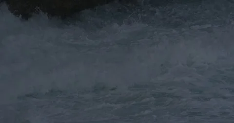 Backlit Waves Crashing on Reef, Cinematic Australian Coast Video stock 330241019