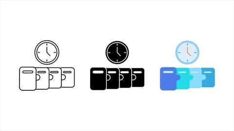 Backlog queue pending icon set Ilustración de archivo