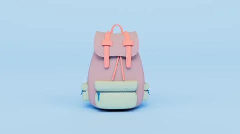 Backpack 3d render illustration with background Stock Illustration