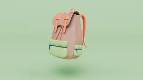 Backpack 3d render illustration with background Stock Illustration