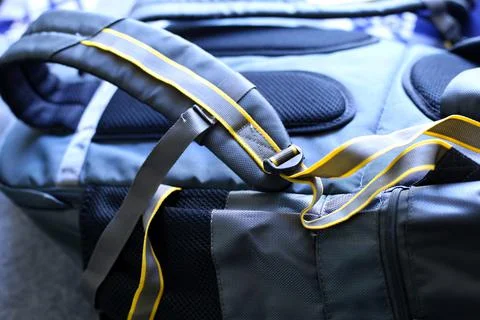 Backpack accessories close up view of clip Stock Photos