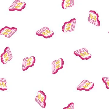 Backpack accessory isometric icon seamless pattern Stock Illustration