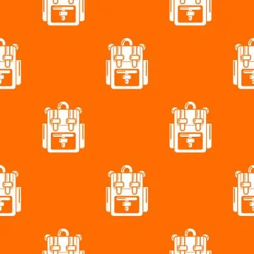Backpack adventure pattern vector orange Illustrazione stock