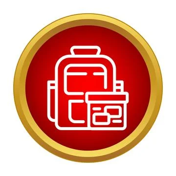 Backpack and lunch box for school supplies icon Stock Illustration