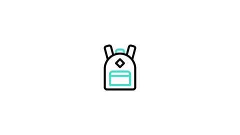 Backpack Animated Icon Stock Footage 320201302