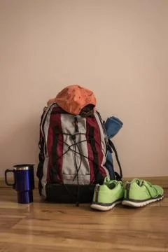 Backpack assembled, let's go! Stock Photos