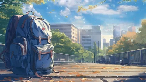 Backpack back to school design. Cartoon or anime Stock Footage 249622990