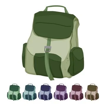 Backpack bag camp cartoon vector graphic Stock Illustration