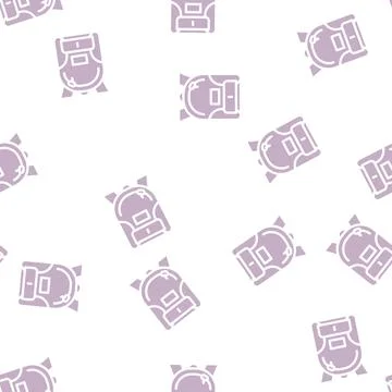 Backpack bag glyph vector seamless pattern 스톡 일러스트