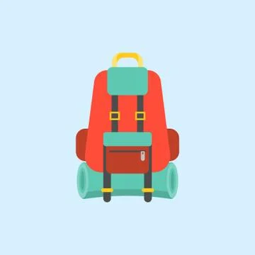 Backpack bag icon, flat design vector illustration 스톡 일러스트