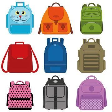 Backpack bag isolated vector illustration on a white background Stock Illustration